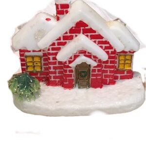 Festive Red and White Holiday House Decoration